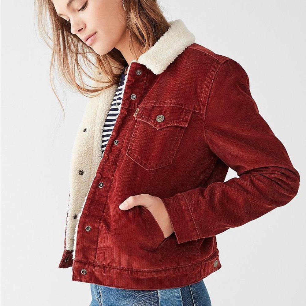 Levi’s Red Corduroy Sherpa Jacket